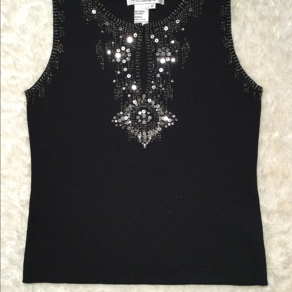 ๐2xHP!๐ VINTAGE | Joseph A. | Exquisite Beaded Sequin Sleeveless Top - Picture 2 of 15